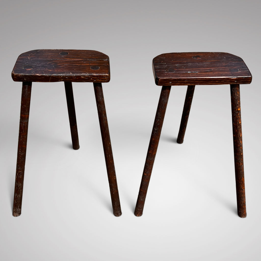 Pair of Rustic Sheffield Cultlers Stools - Main View - 1