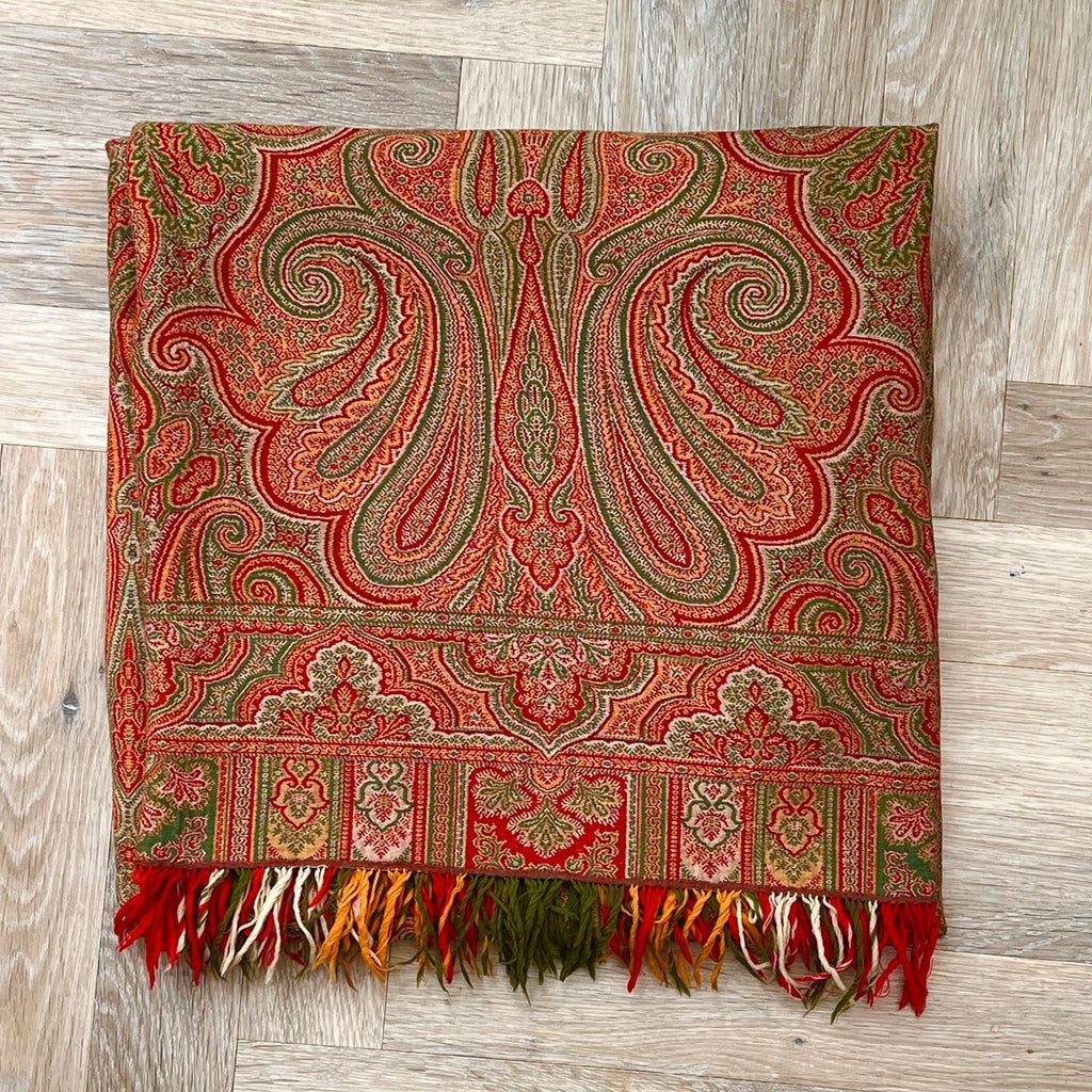 Stunning Victorian Paisley Woollen Shawl - Main View - 1