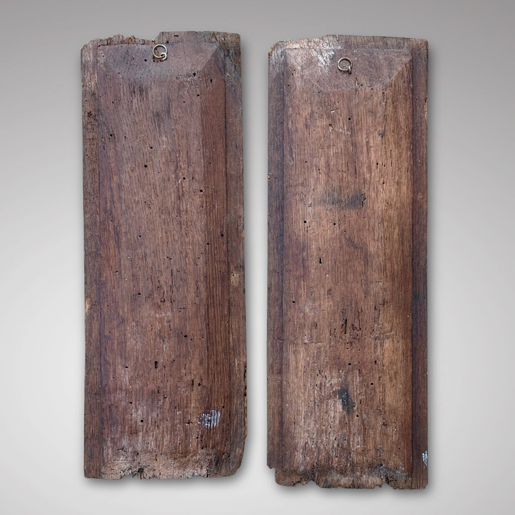 Pair of 16th Century Oak Panels - Back View - 2