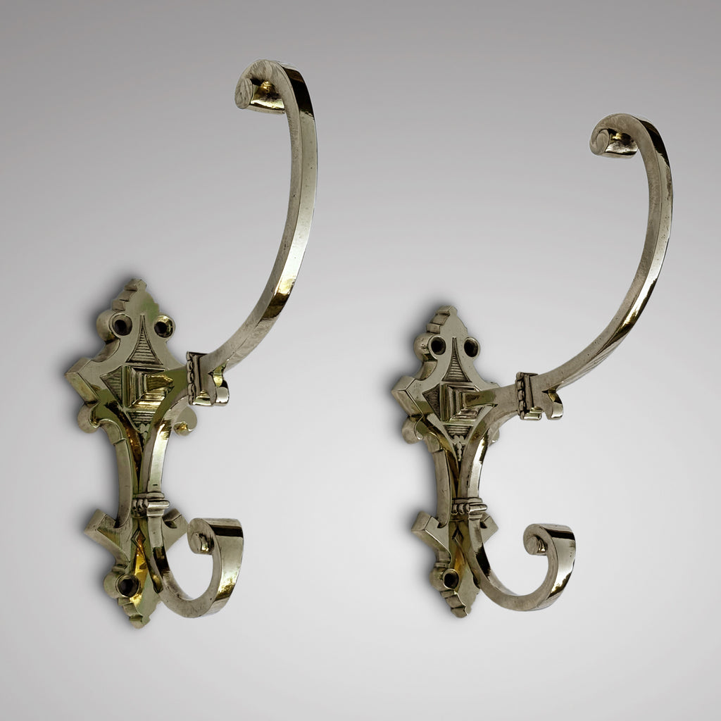 Pair of Antique Brass Hat & Coat Hooks - Main View - 1