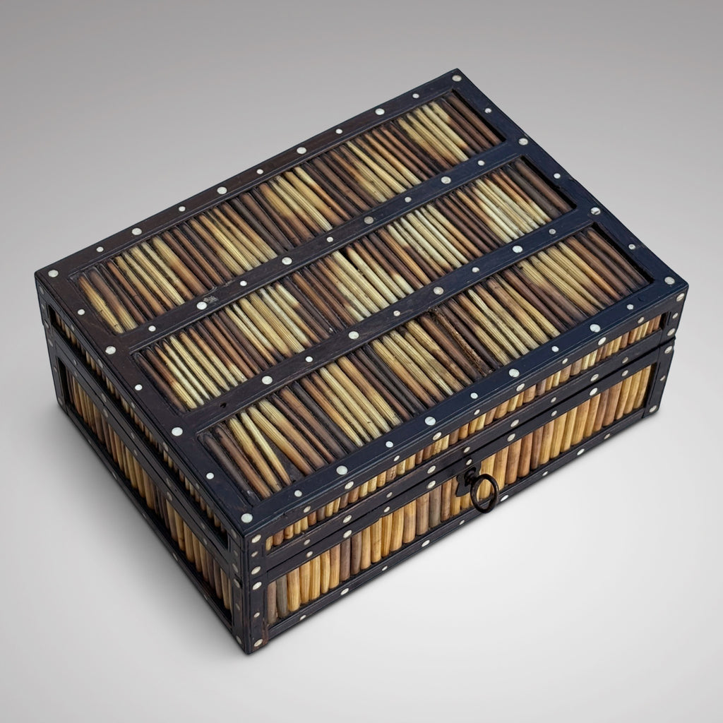 19th Century Ceylonese Porcupine Quill Box - Top View - 3