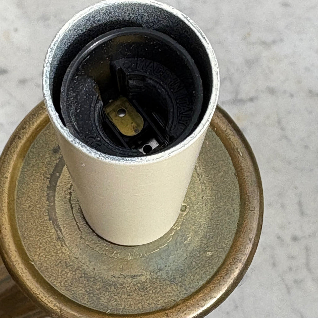 Pair of Vintage Brass Twin Arm Table Lamps - Detail View - 3