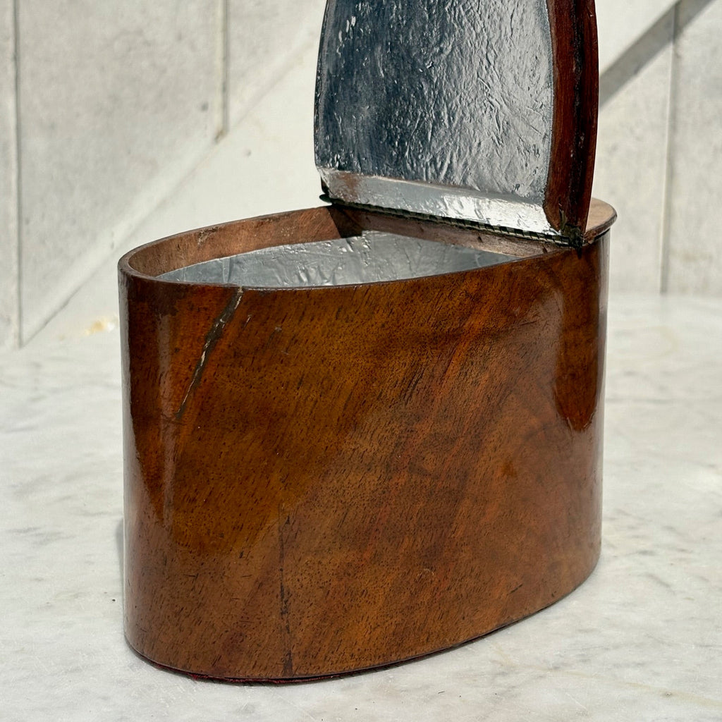 Pair of Georgian Walnut Oval Tea Caddies - Detail View - 6
