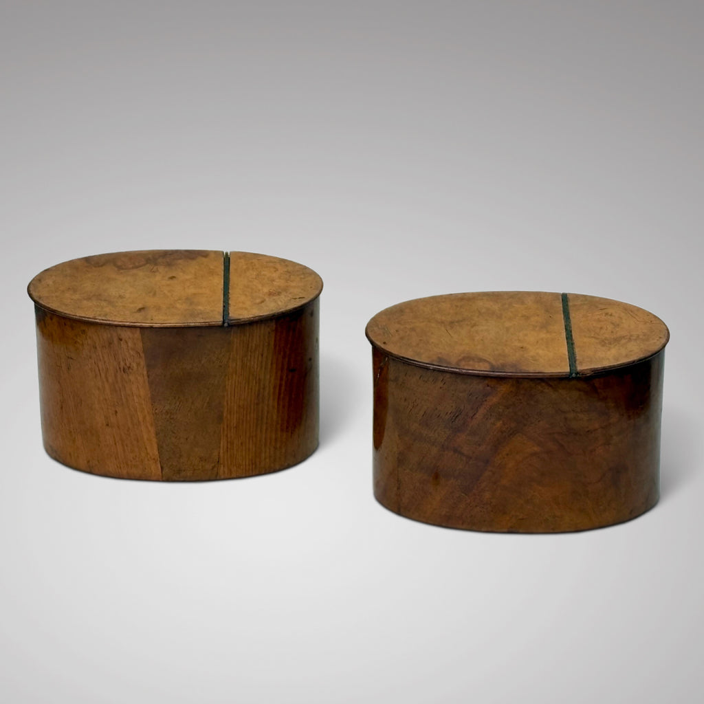 Pair of Georgian Walnut Oval Tea Caddies - Main View - 3