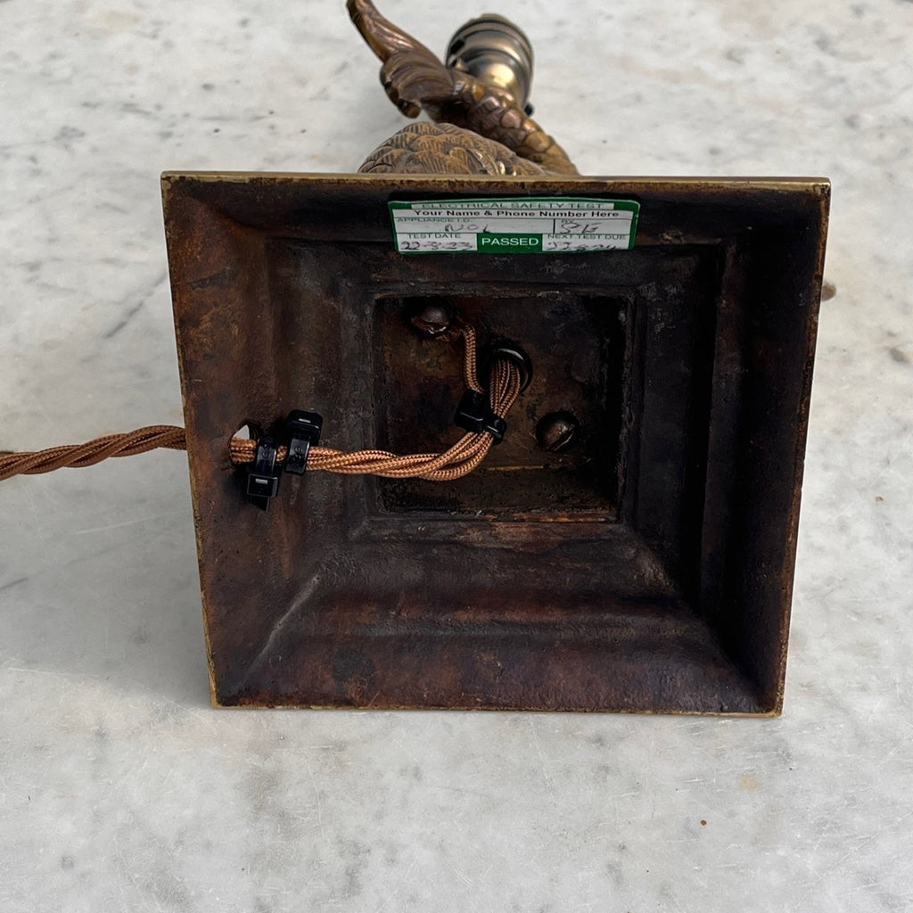 19th Century Bronze Dolphin Table Lamp - Detail View - 3