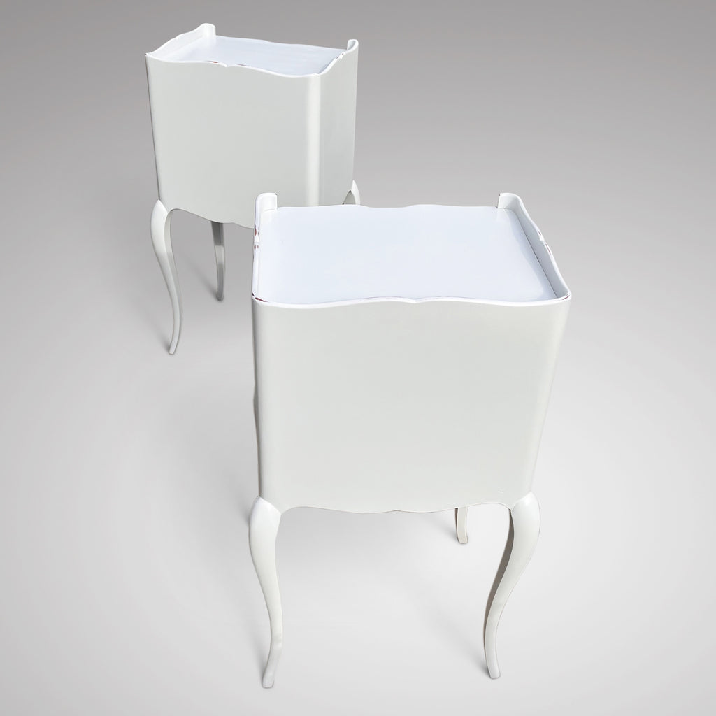 Pair of Vintage Painted Bedside Tables - Back View - 3