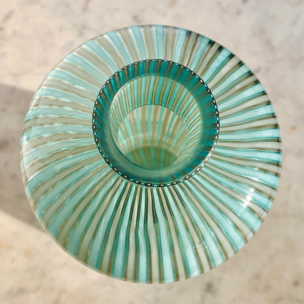 Vintage Art Glass Waisted Vase - Detail View - 2