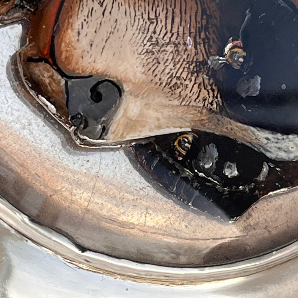 Silver Jewel Box with Enamel Dog Top - Detail View - 6