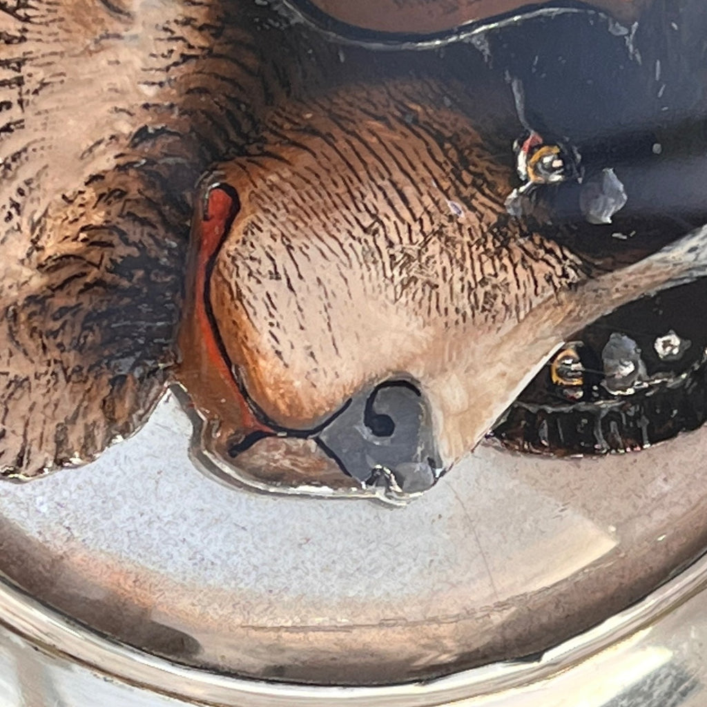 Silver Jewel Box with Enamel Dog Top - Detail View - 5