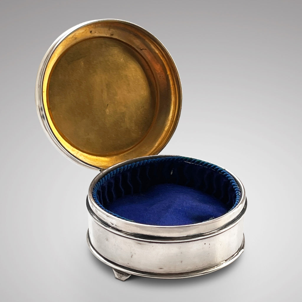 Silver Jewel Box with Enamel Dog Top - Inside View - 2