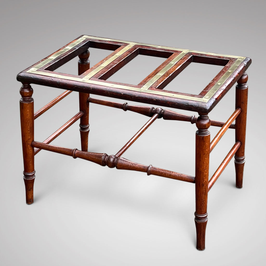 Victorian Mahogany & Brass Luggage Stand - Main View - 1