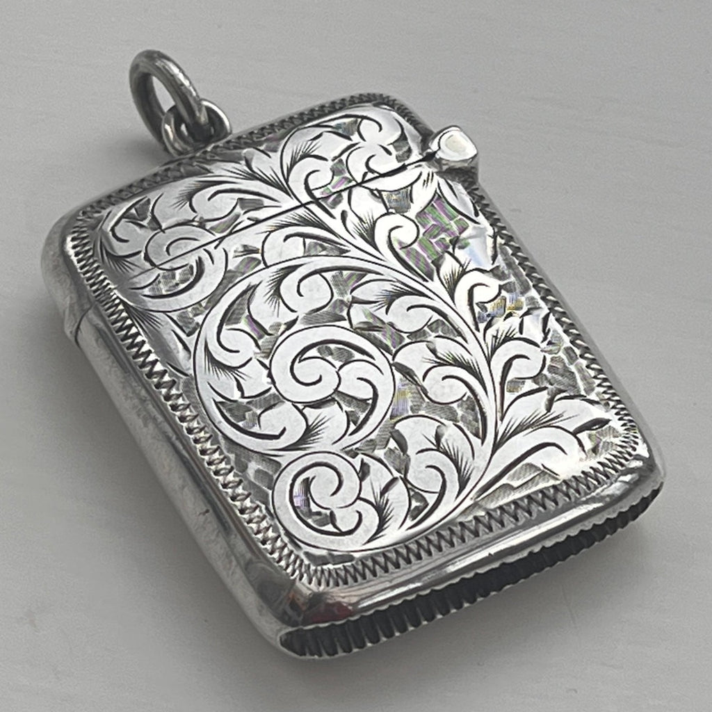 Edwardian Silver Vesta Case - Back View - 4