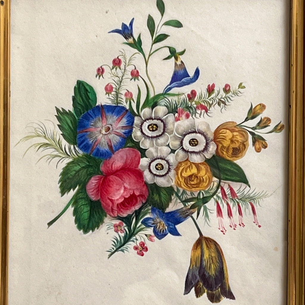 Victorian Watercolour in Rosewood Frame - Detail View - 2