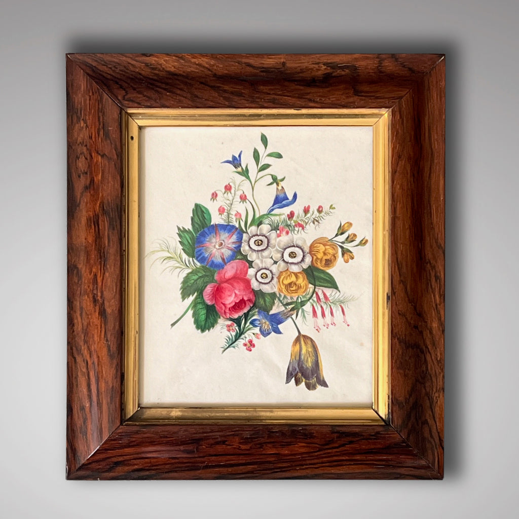 Victorian Watercolour in Rosewood Frame - Main View - 1