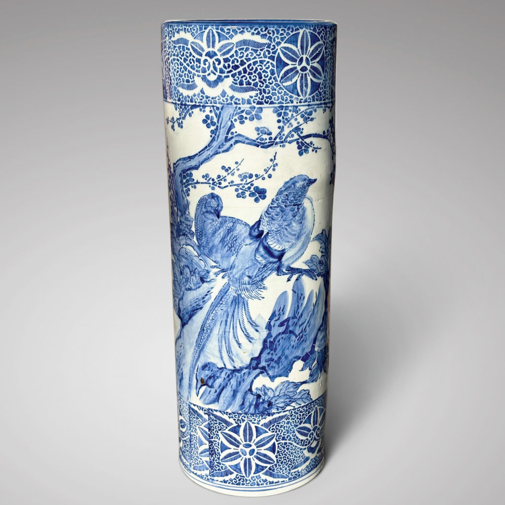 Japanese Blue & White Ceramic Stick Stand - Main View - 1