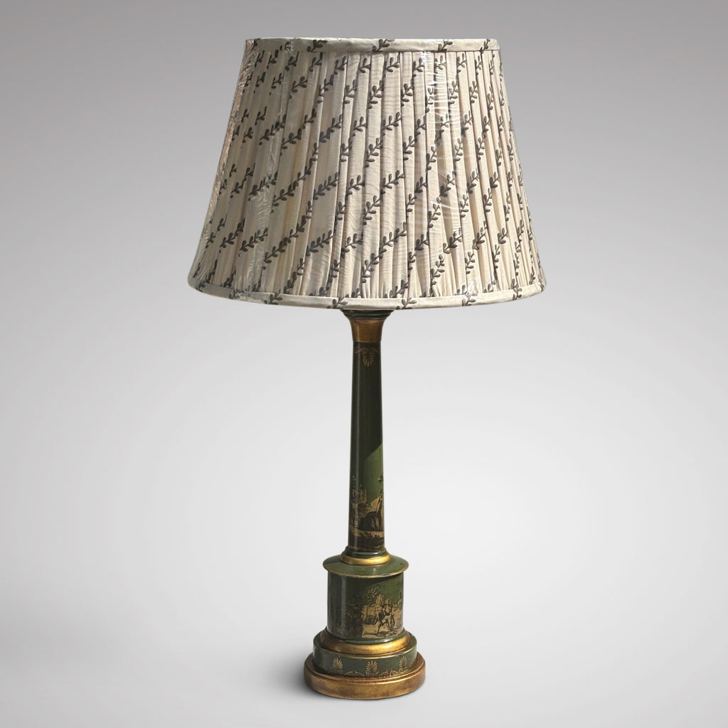 Olive Green Toleware Table Lamp - Main View - 1