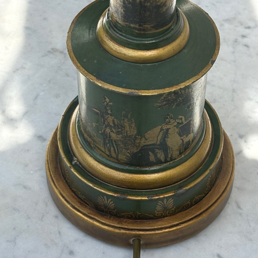 Olive Green Toleware Table Lamp - Detail View - 3