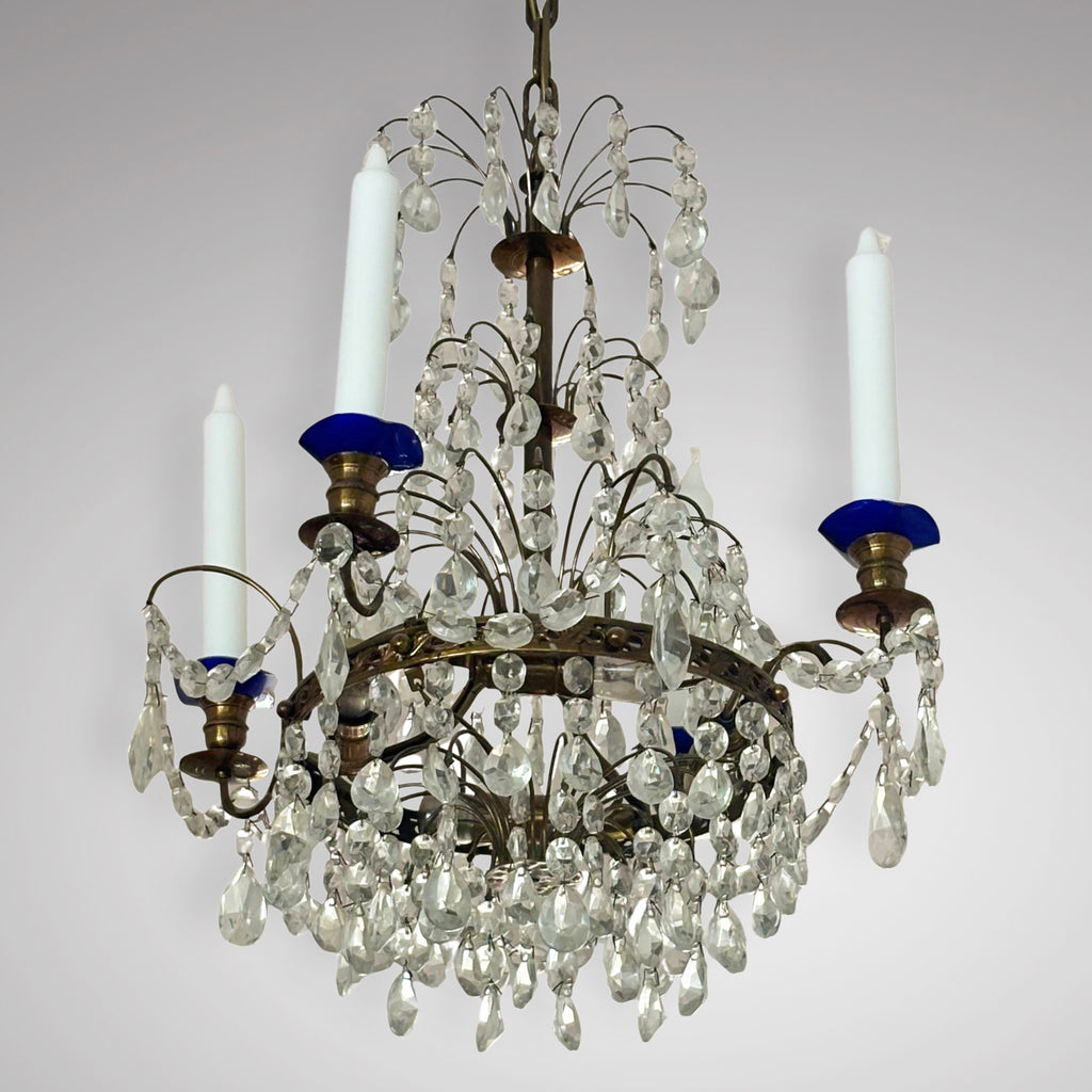 Antique Swedish Crystal Chandelier - Main View - 2