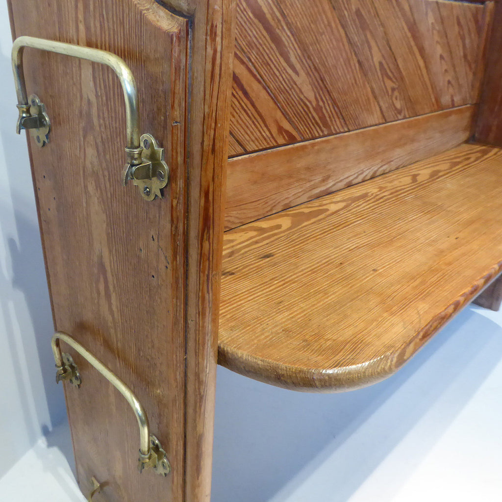 19th Century Pitch Pine Church Pew - Detail View