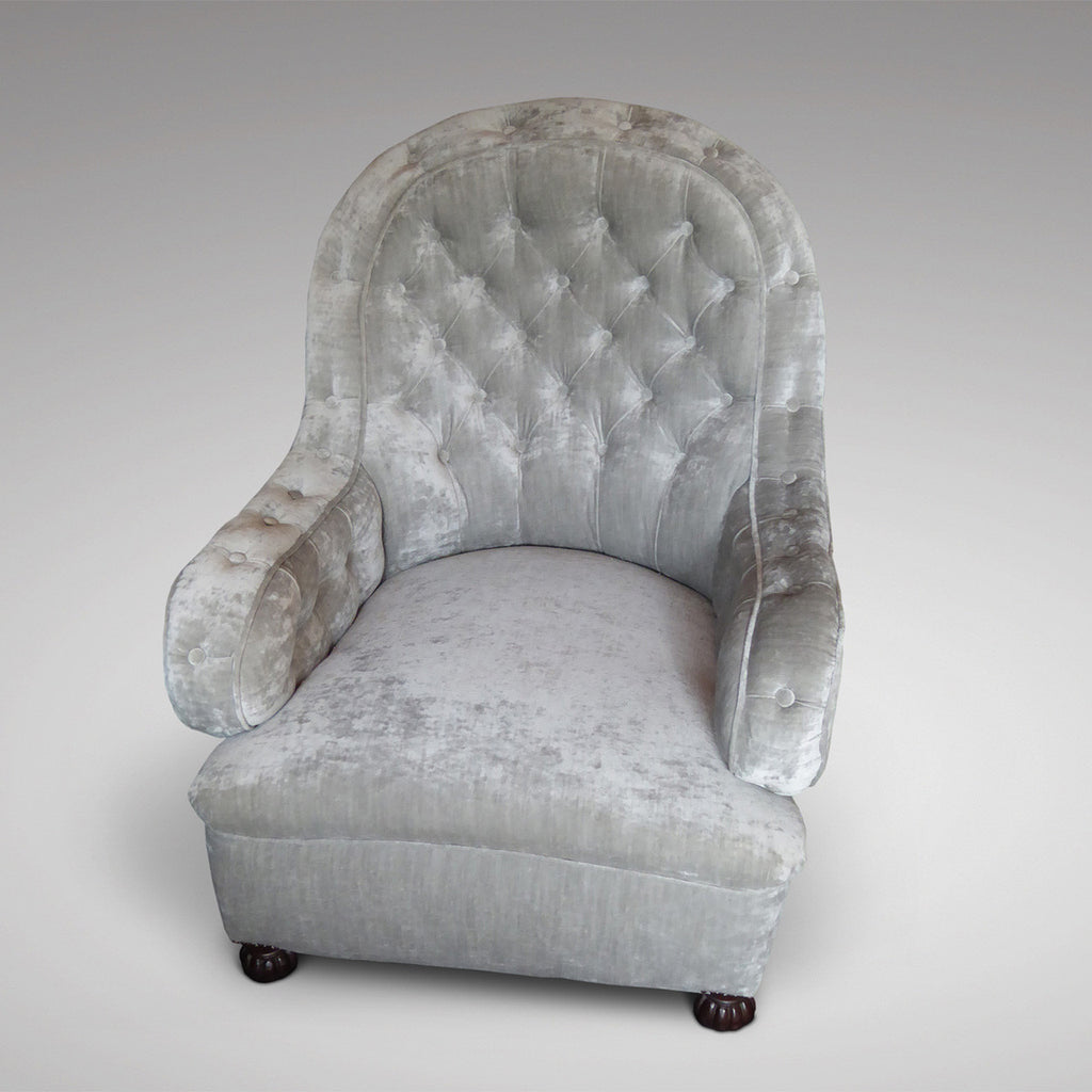 19th Century Buttoned Armchair - Front view - 5