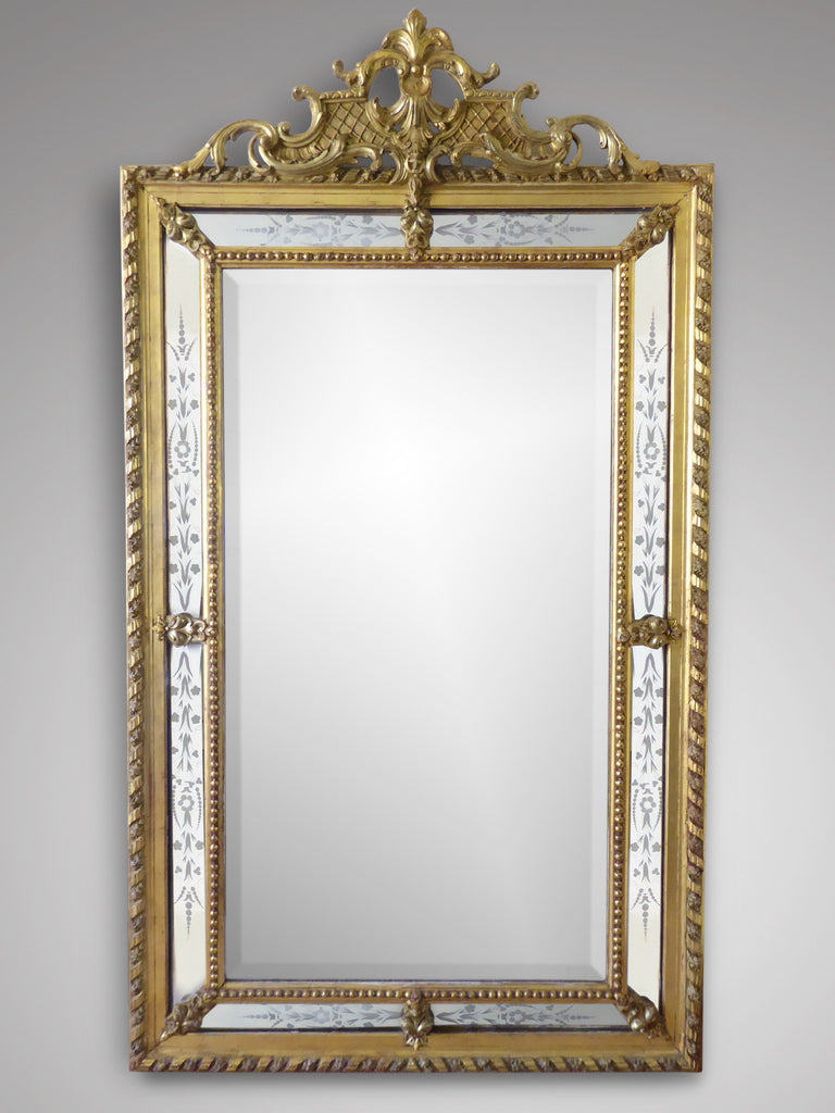 19th Century Giltwood Wall Mirror 174cm x 98cm -Front View