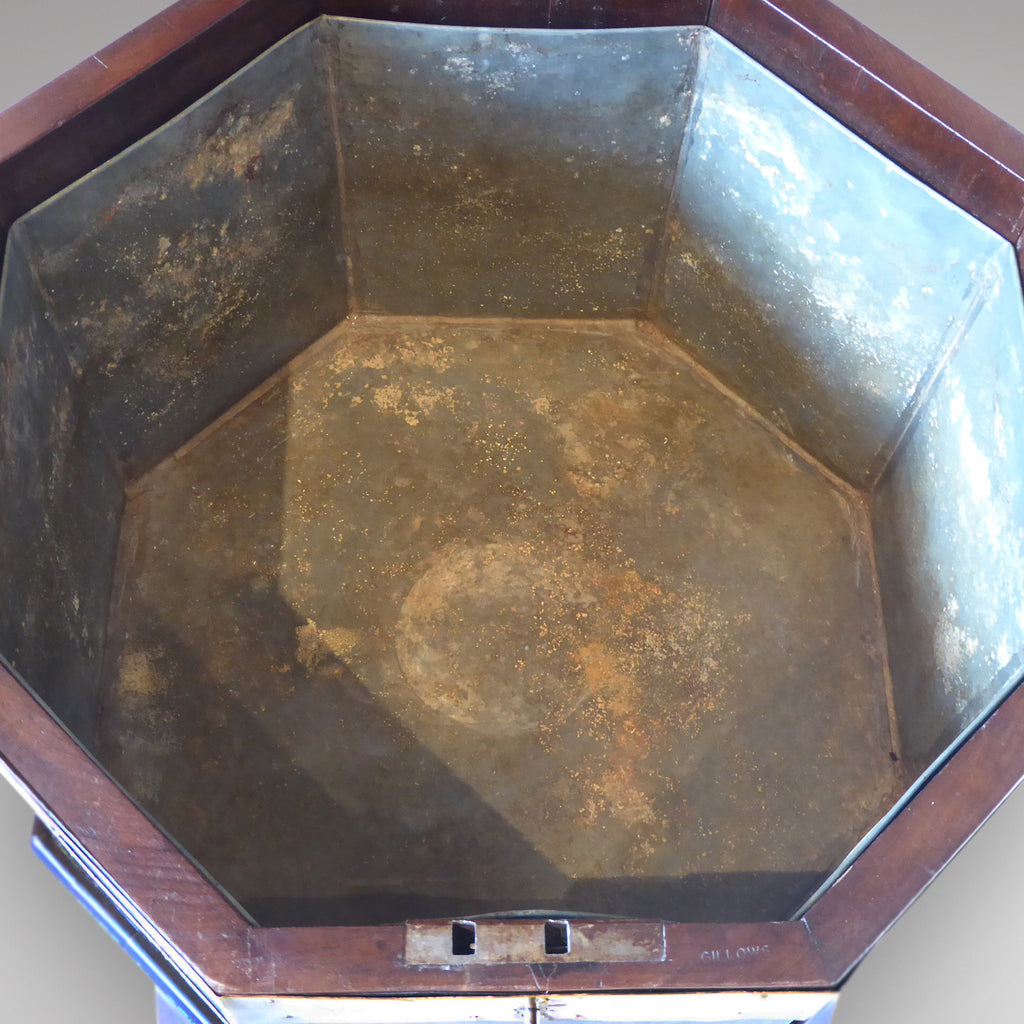 George III Mahogany Cellarette - Inside View of liner-4