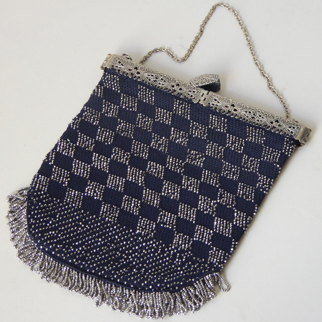 Edwardian Beaded Evening Bag - Front View -1