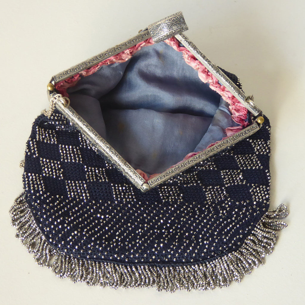 Edwardian Beaded Evening Bag - Inside View-2