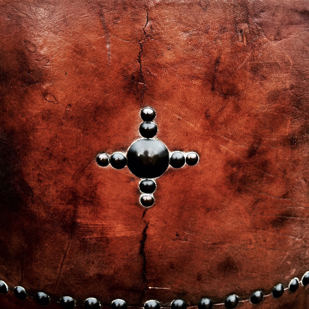 Antique Leather Covered Umbrella Stand - Detail View - 3