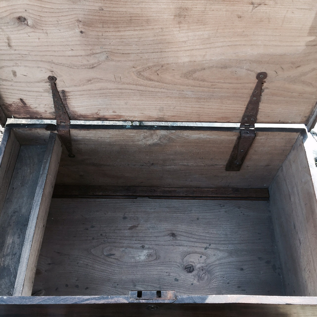 19th Century Elm Trunk/Coffee Table - Inside View- 4