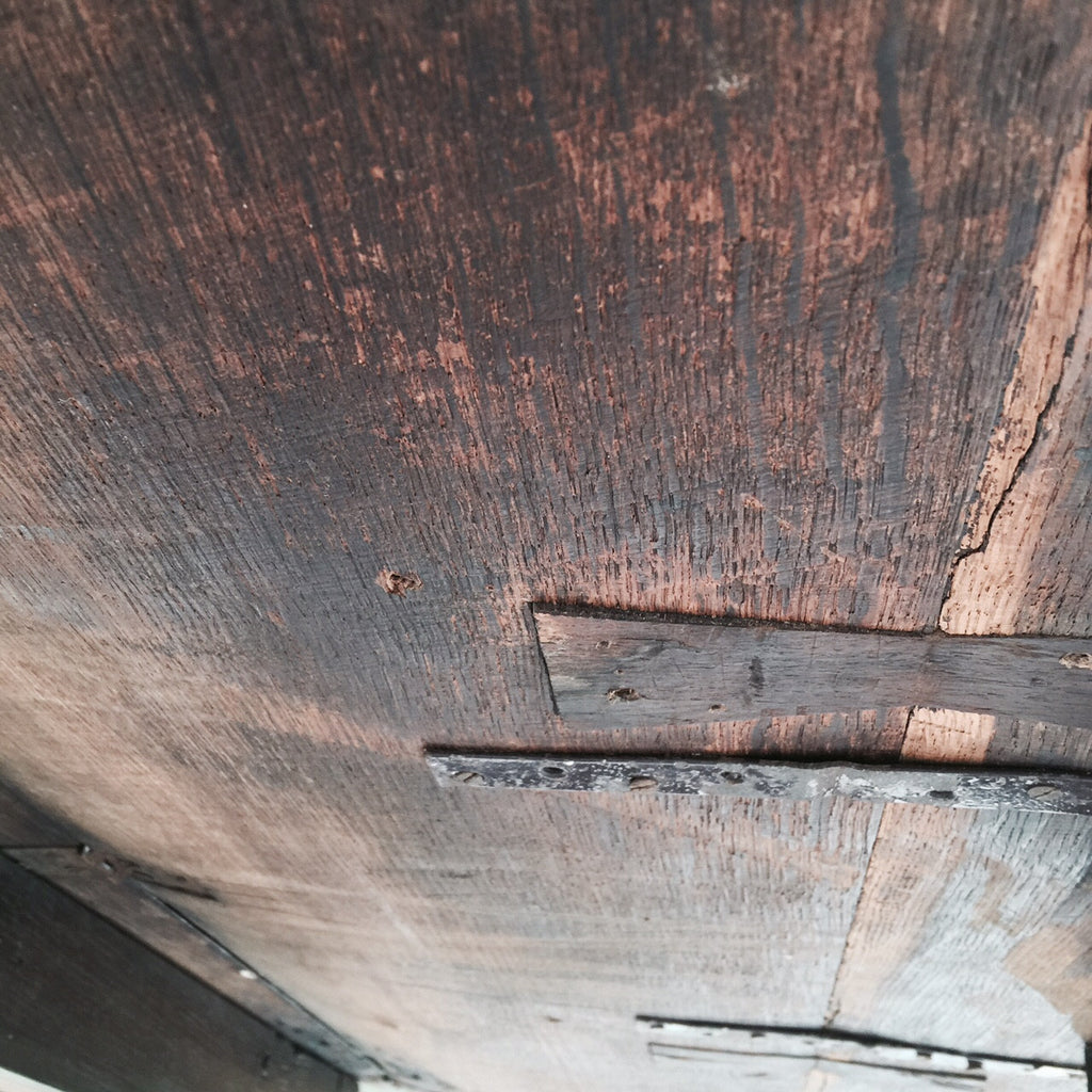 Early 18th Century Oak Gateleg Dining Table-Underside View- 5