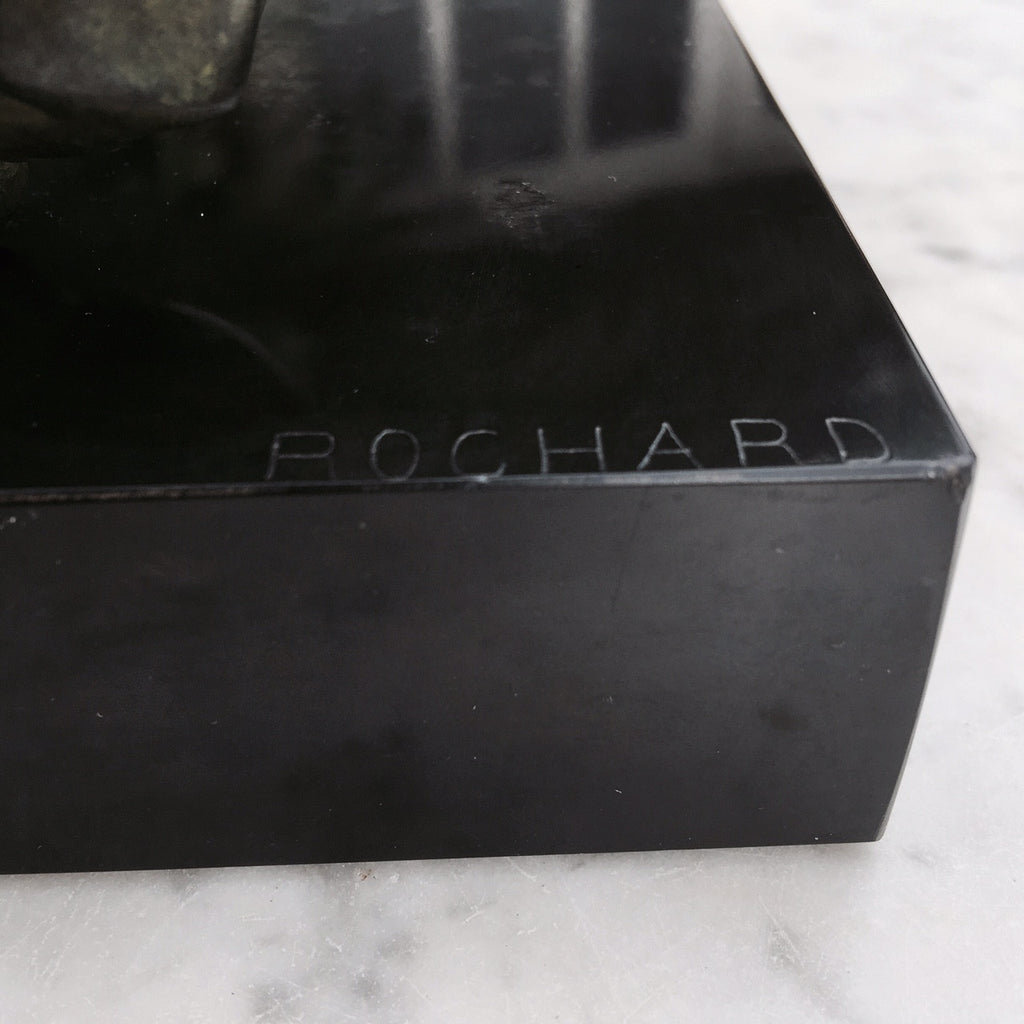 Art Deco Sculpture of a Lioness Drinking - Detail View of Signature- 4