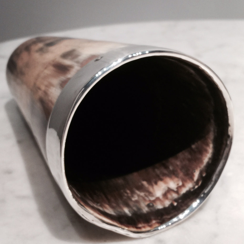 Large 19th Century Horn Beaker -Hobson May Collection- Rim and Inside View -3