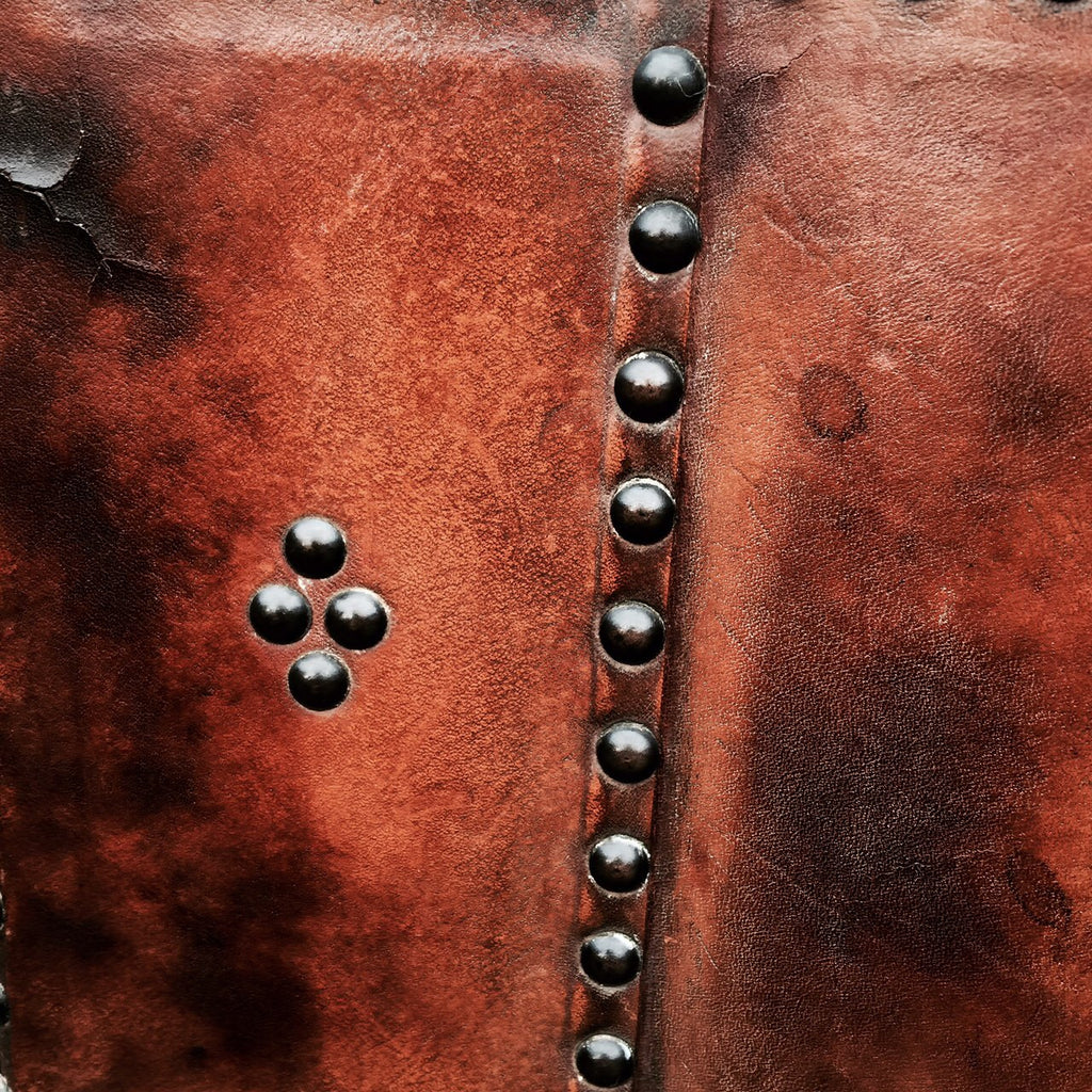 Antique Leather Covered Umbrella Stand - Detail View - 4