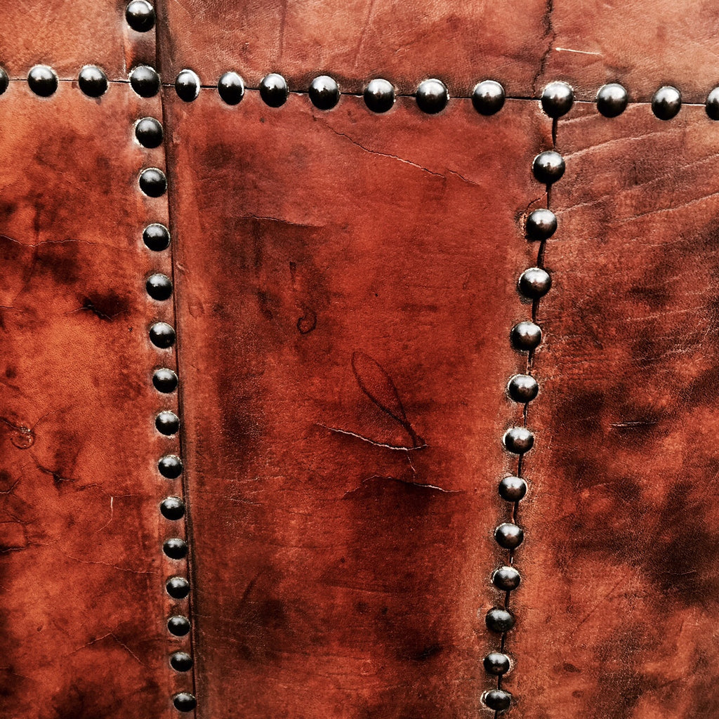 Antique Leather Covered Umbrella Stand -Detail View - 5