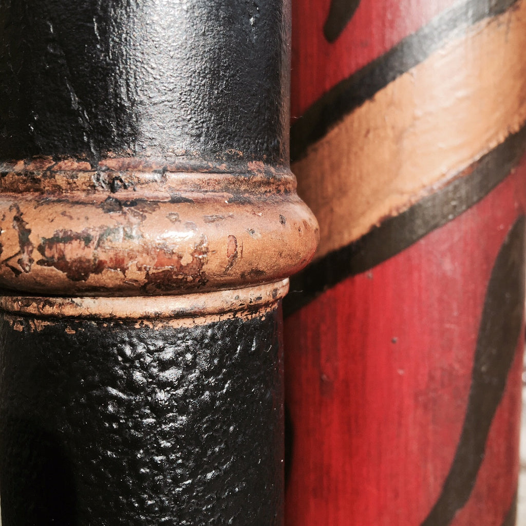 Decorative Victorian Painted Pedestal - Detail of painted columns - 3
