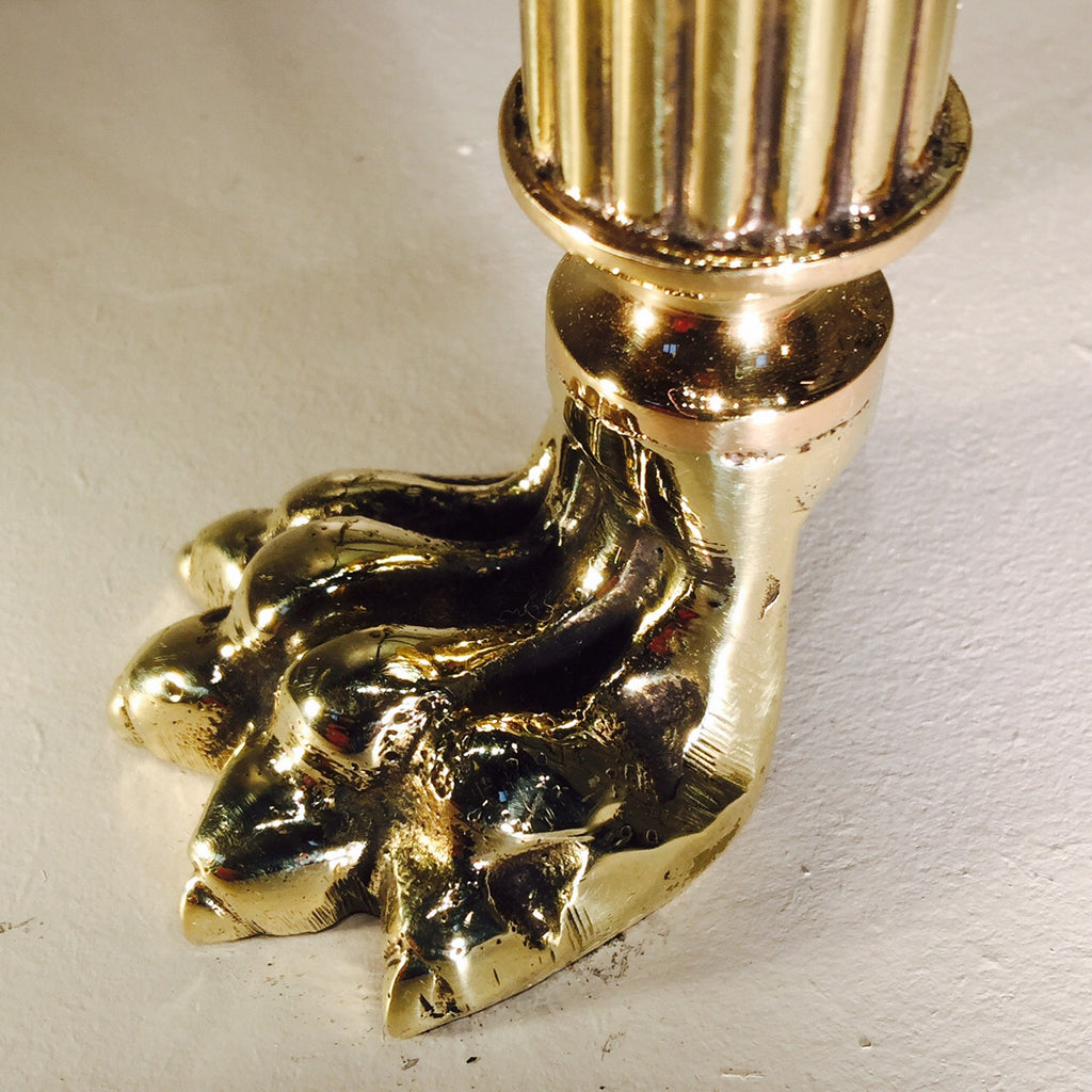 Mid 20th Century Brass Coffee Table - Paw Foot View - 4