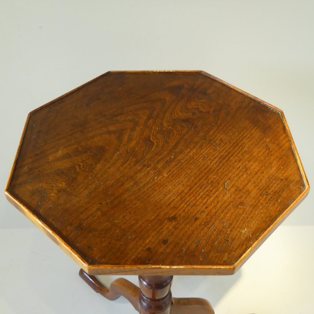 George III Elm Pedestal Table - Top View-3