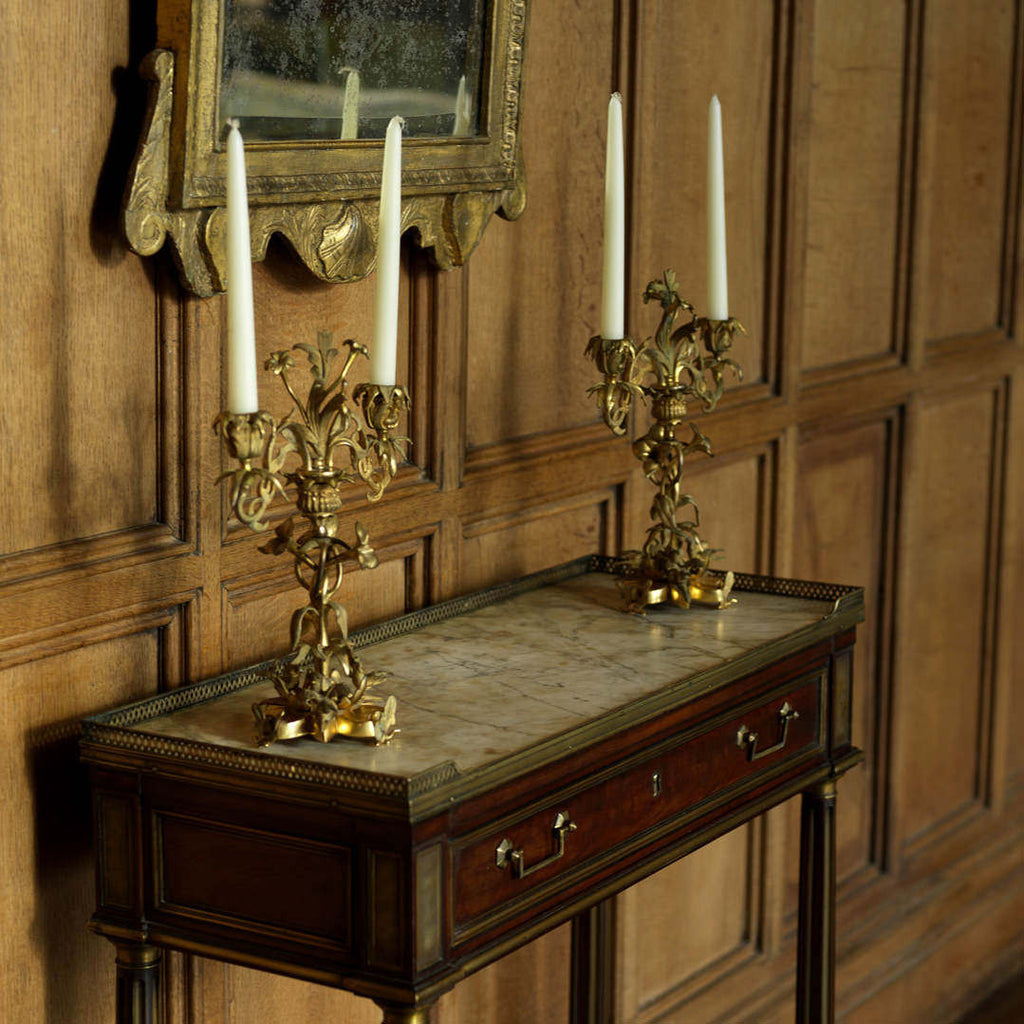 French Empire Mahogany Console/Hall Table - Front and Side View -1