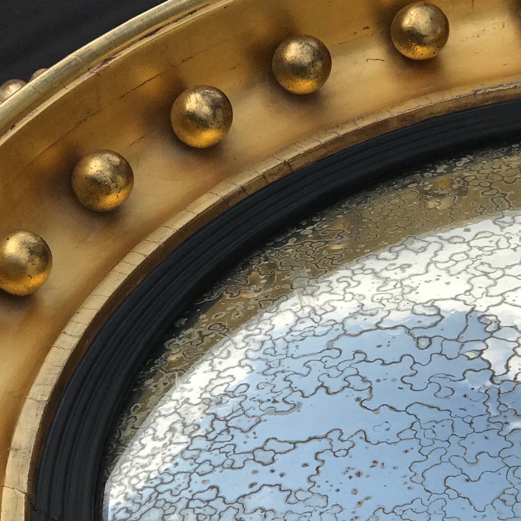 Regency Carved Giltwood Convex Mirror - Detail View - 7