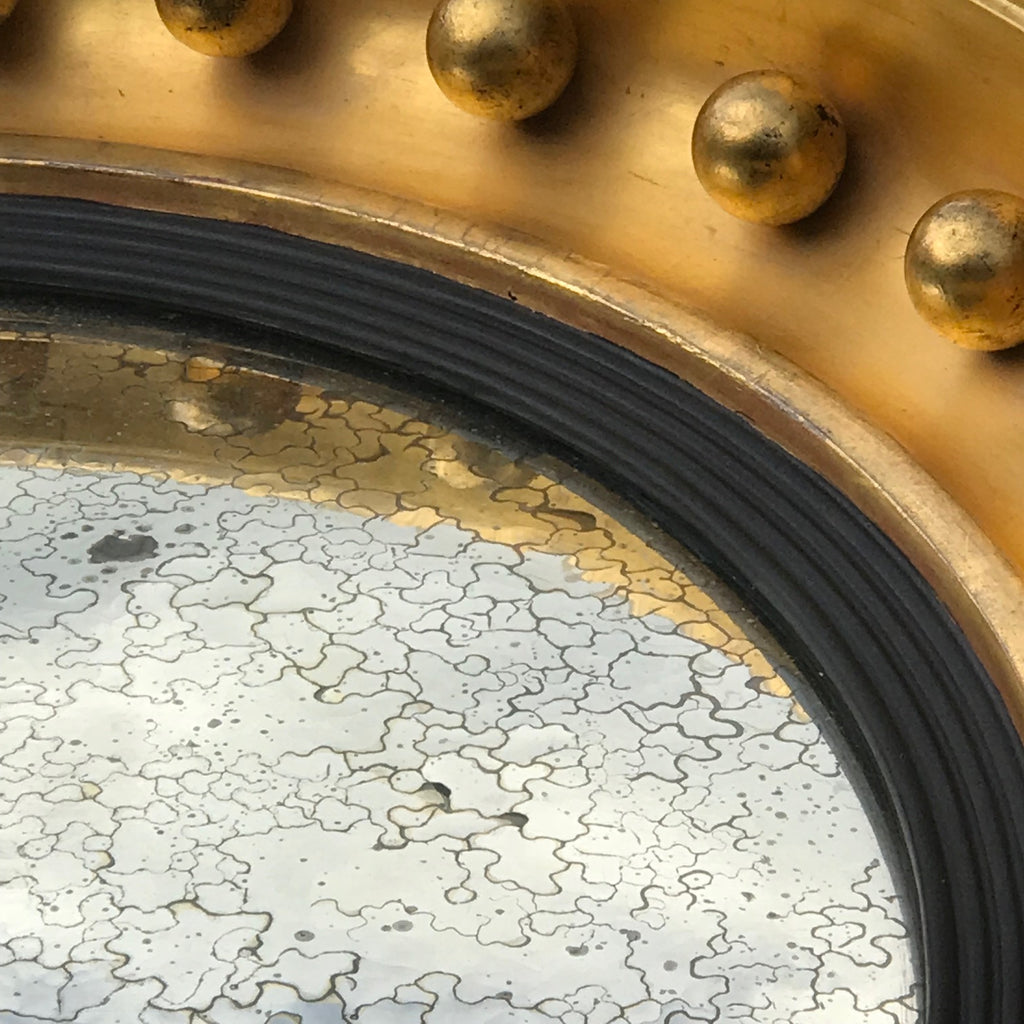 Regency Carved Giltwood Convex Mirror - Detail View - 9