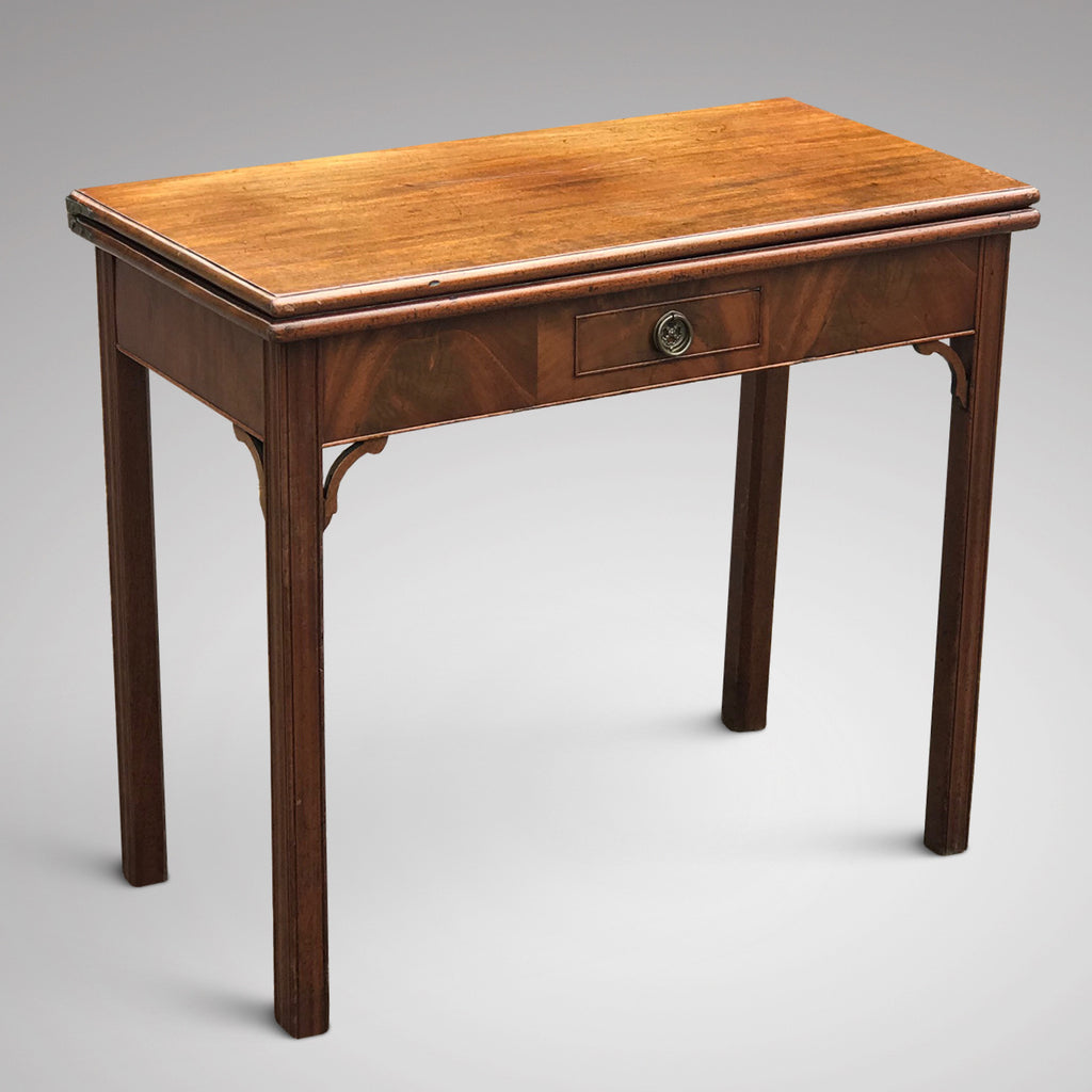 George III Mahogany Fold Over Tea Table - Main View - 1