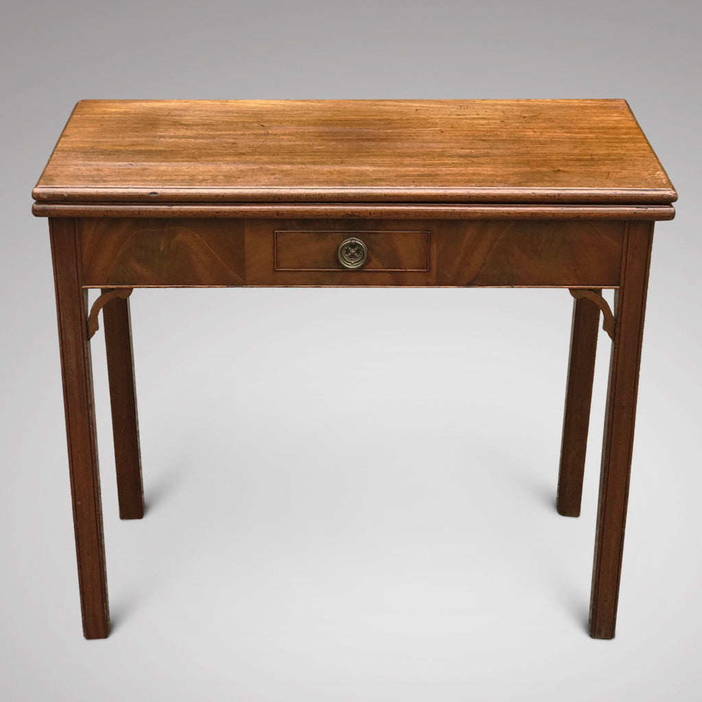 George III Mahogany Fold Over Tea Table - Main View - 2