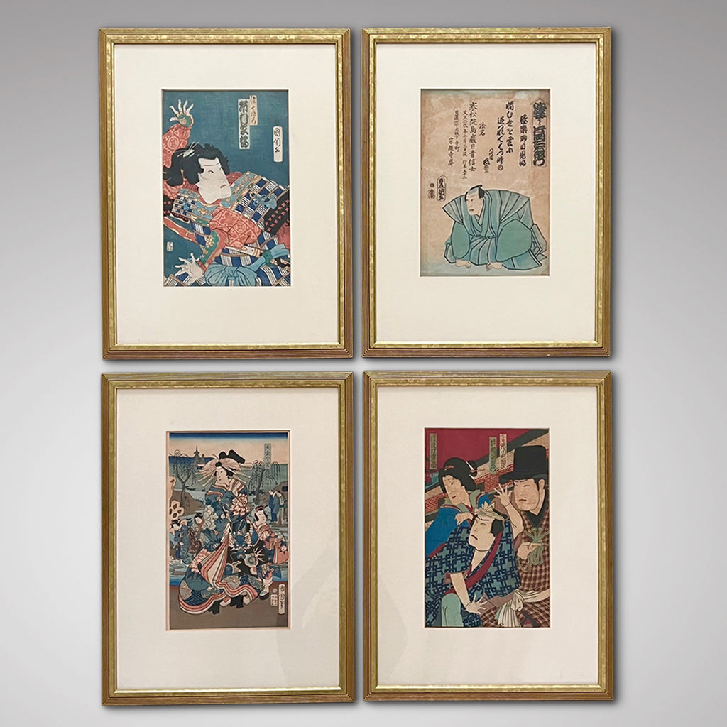 Set of 4 19th Century Japanese Woodblock Prints - Main View - 1