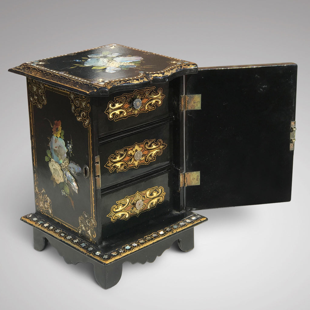Victorian Inlaid Papier- Mache Jewellery Box - Main View - 2