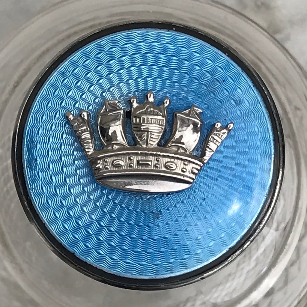 Early 20th Century Glass & Silver Enamel Topped Bottle - Detail View - 8