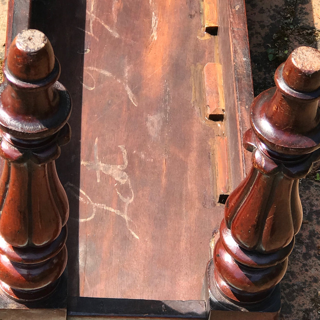 19th Century Mahogany Hall Bench - Underside View - 4