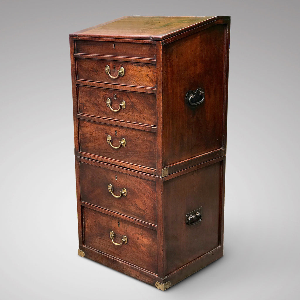 George III Mahogany Clerk's Campaign Desk - Main View - 2