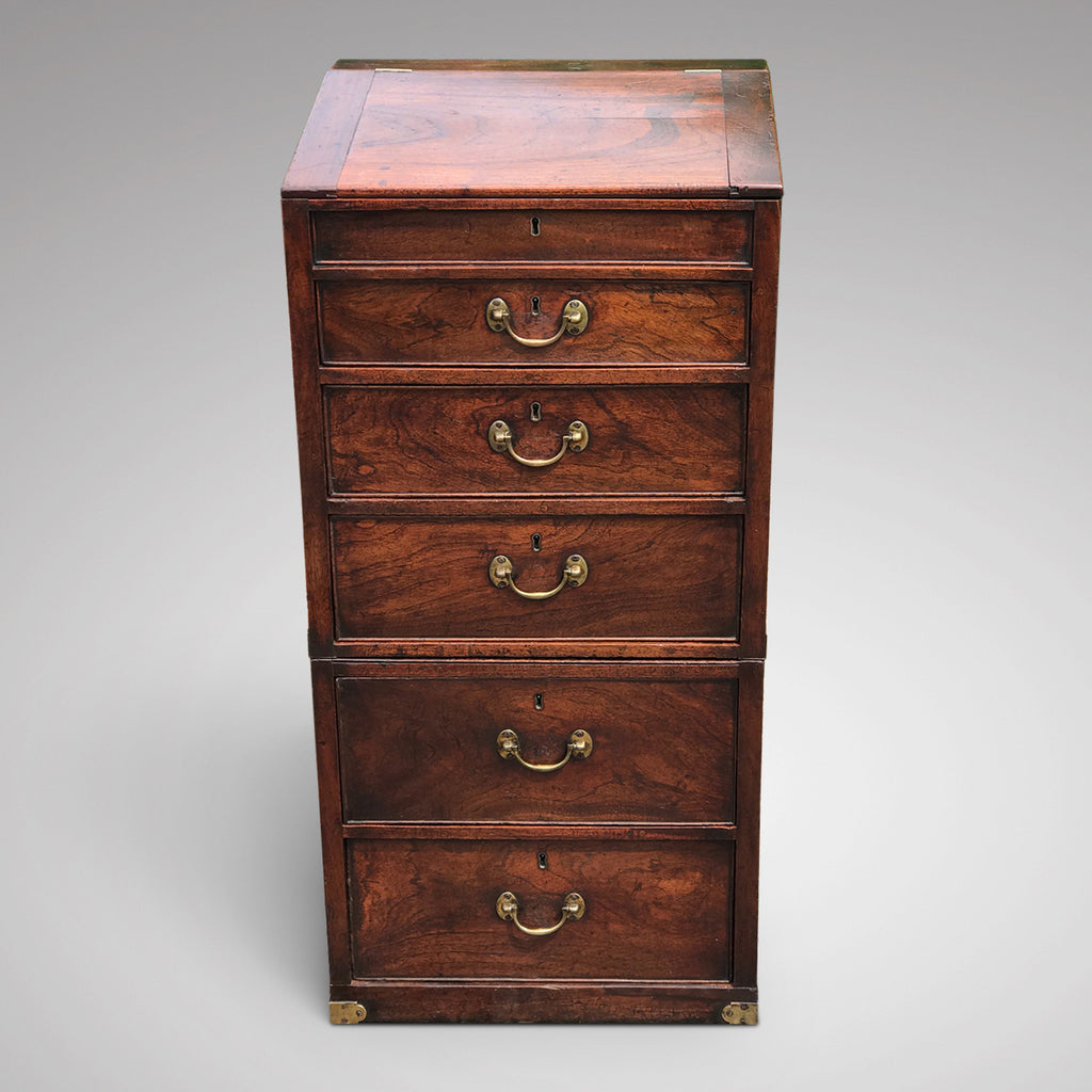 George III Mahogany Clerk's Campaign Desk - Main View - 3