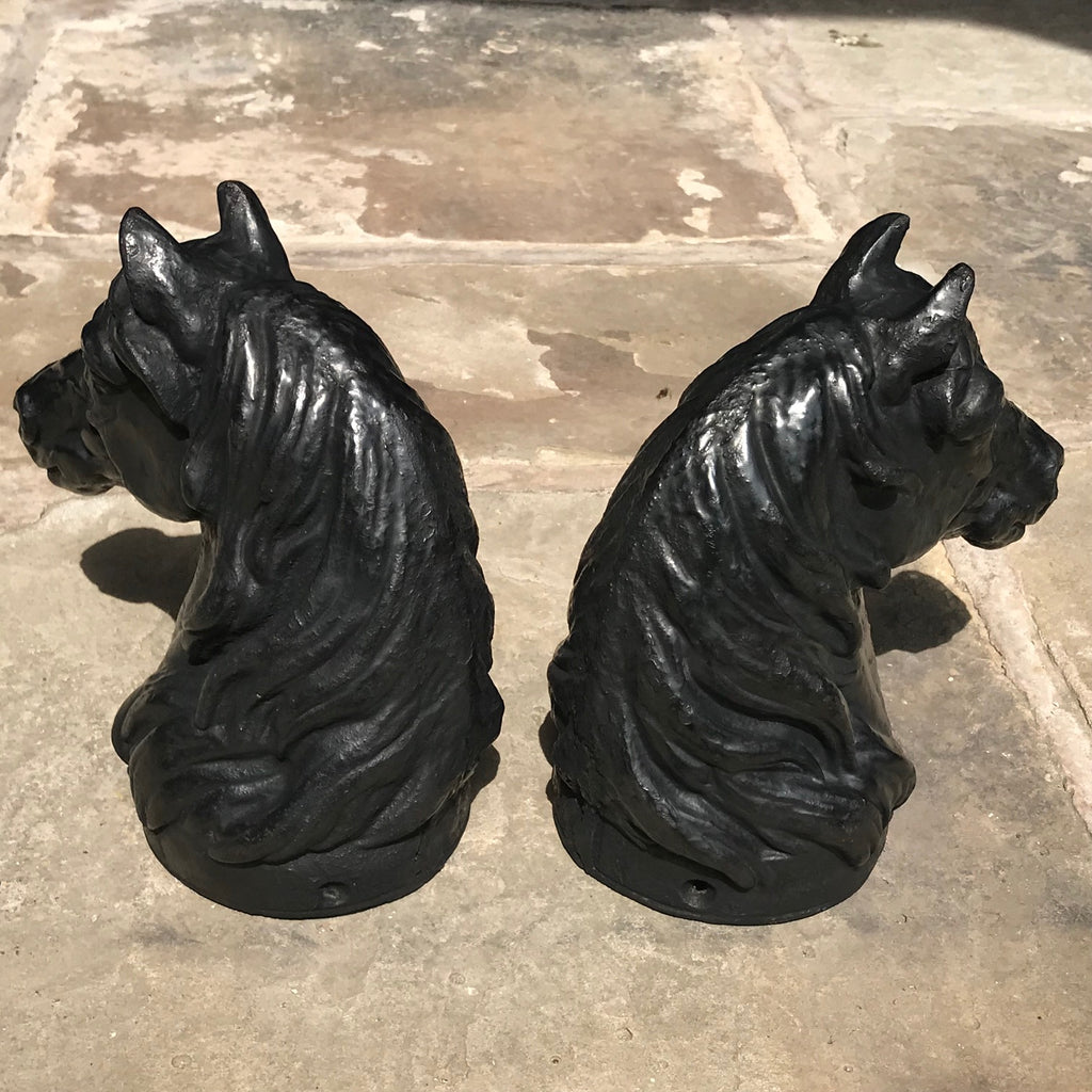 Pair of Victorian Cast Iron Horse Tethers - Back View - 4